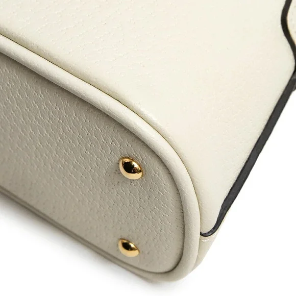 Gucci Diana Mini Tote Shoulder Crossbody Leather Bamboo White - Picture 5 of 11